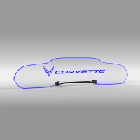 EOS WindRestrictor® C8 Coupe Rear Add On Glow - Flags + Corvette Text, Blue